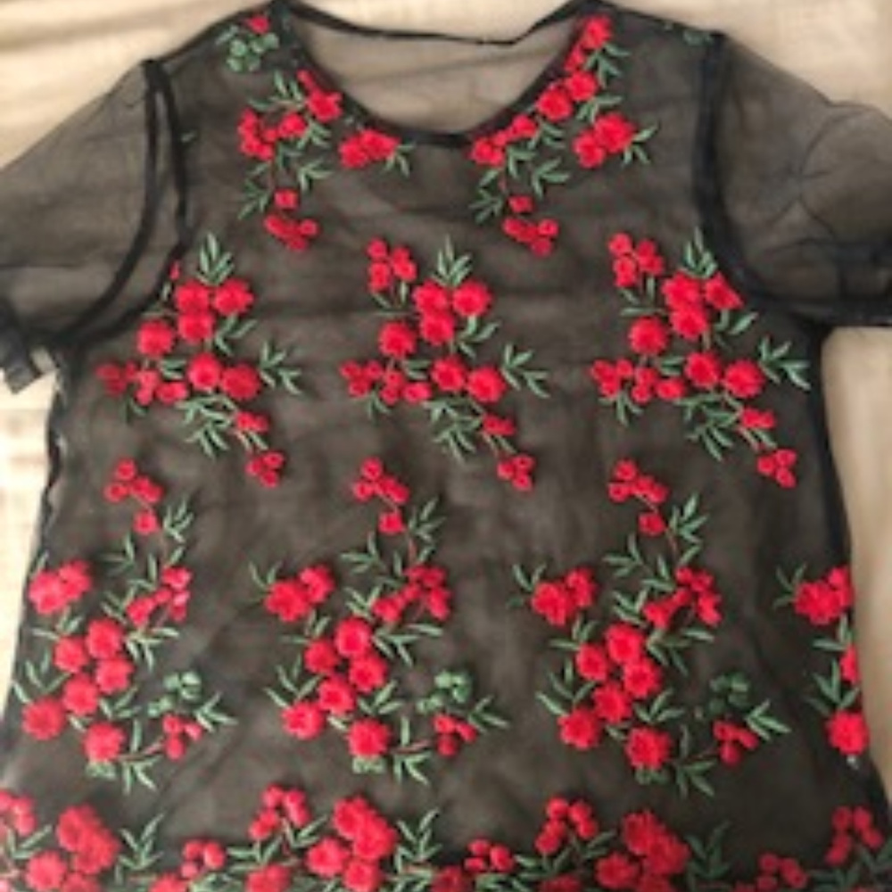 Rose embroidery shirt